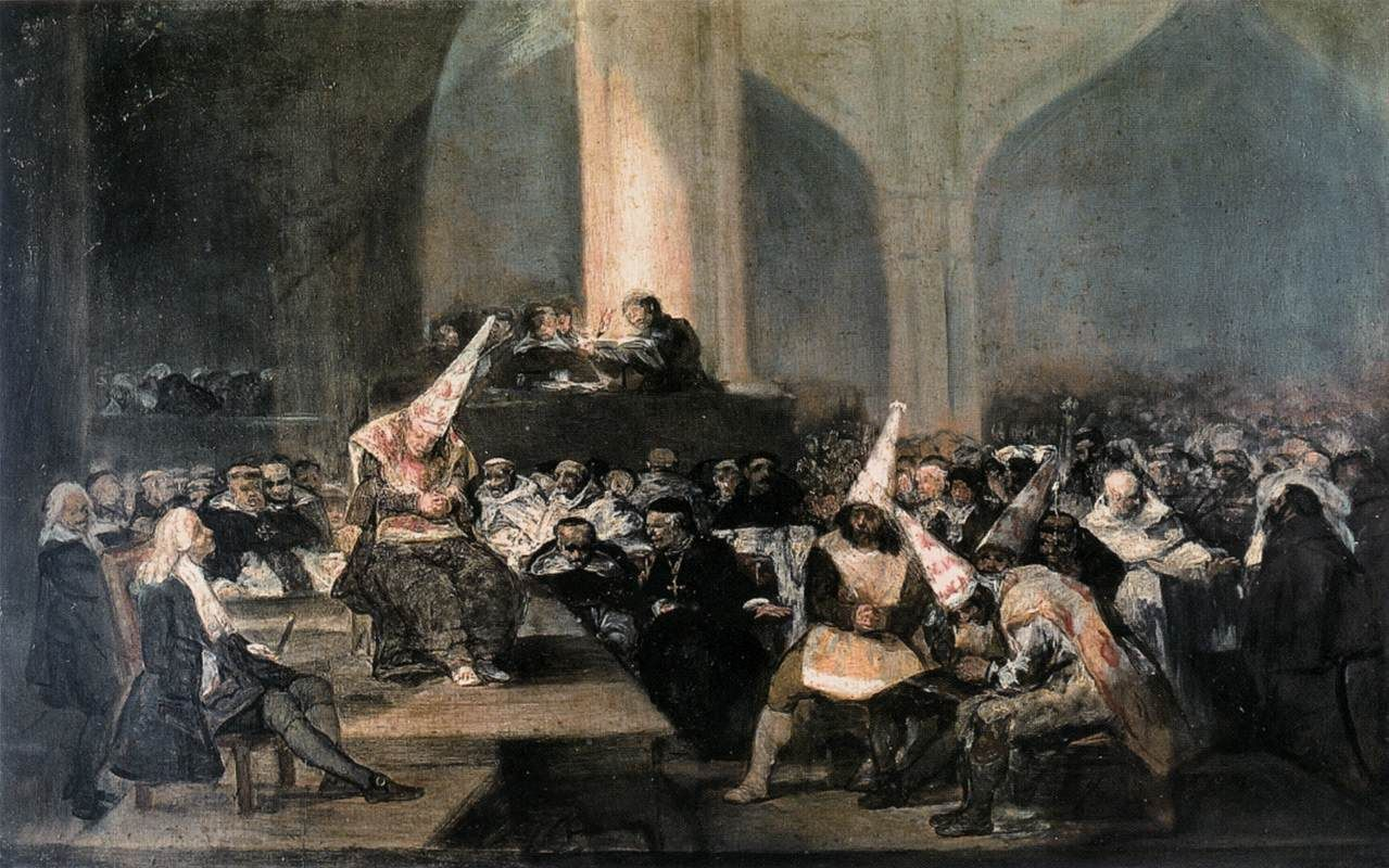 Condenado por la Inquisición española con un sambenito y una coroza en un auto de fe (Goya)//Imagen: Wikipedia.