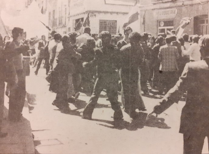Incidentes en la manifestación del 1º de Mayo de 1979//Fuente: Guadalajara, diario de la mañana, 2-5-1979.