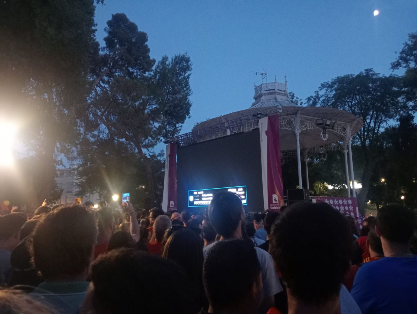 La pantalla se fundió a negro justo en el minuto en el que España marcó el gol de la victoria.