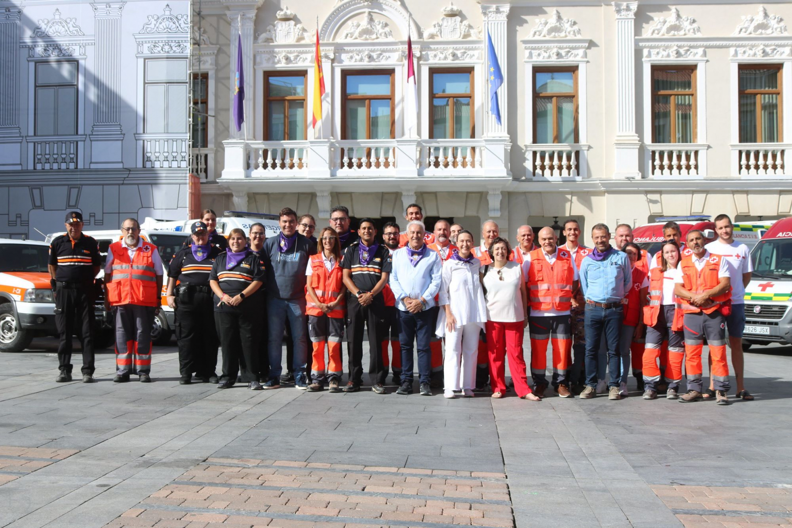 Recepción a los voluntarios de Protección Civil y Cruz Roja de Guadalajara.