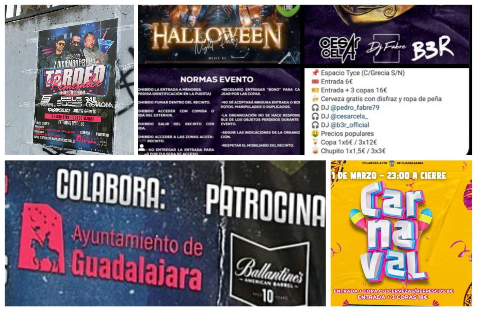 Algunos de los carteles en los que se anuncia la venta de alcohol. 