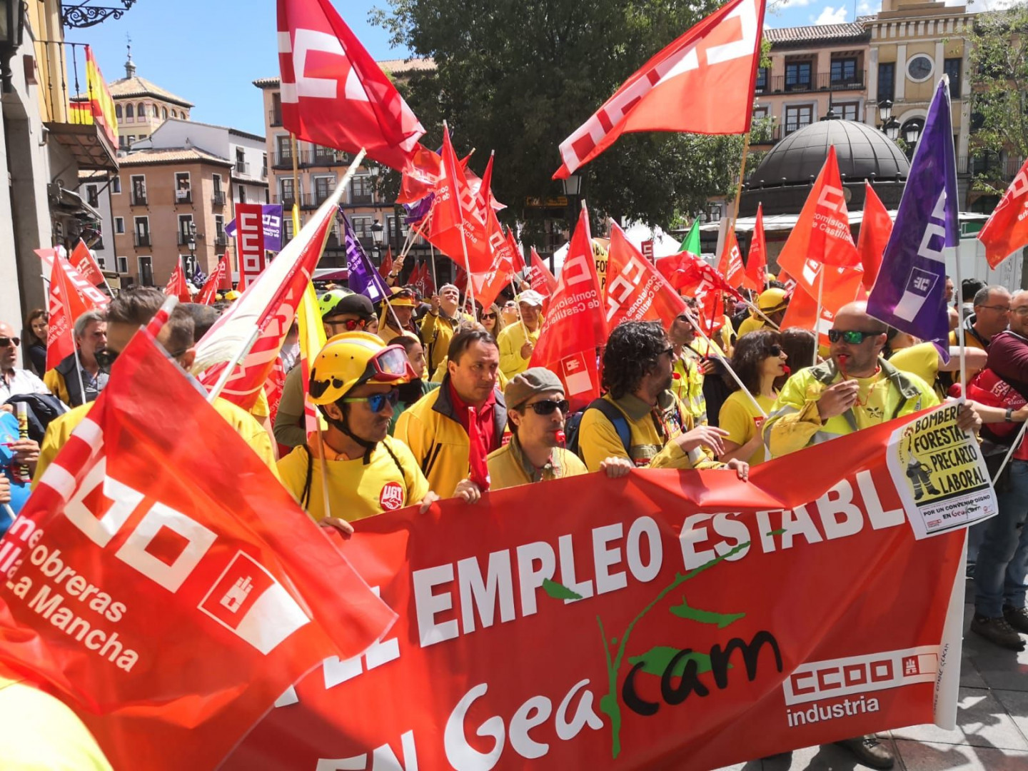 En 2022, se produjeron movilizaciones para mejorar las condiciones en Geacam//Imagen: CCOO Geacam.
