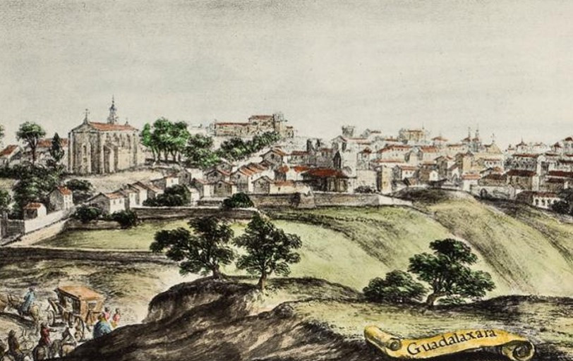 Guadalaxara. Acuarela de Pier Maria Baldi, Biblioteca Laurenciana de Florencia, recogida en Sánchez Rivero A, Mariutti de Sánchez Rivero A.