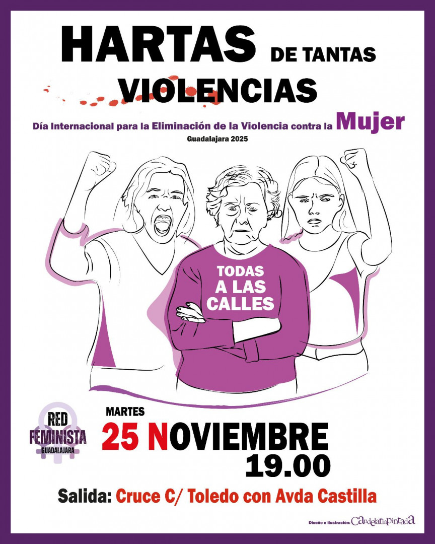 Cartel de la convocatoria de la manifestación convocada para el próximo 25N en Guadalajara.
