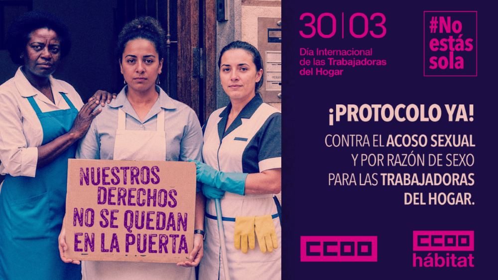 Cartel elaborado por CCOO con motivo del D&iacute;a Internacional de las Trabajadoras del Hogar 2026//Imagen: CCOO del H&aacute;bitat.