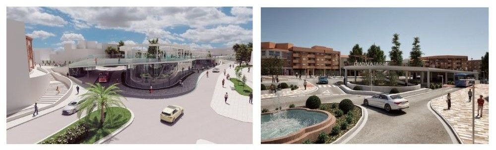 A la izquierda, la imagen del proyecto presentado a Europa. A la derecha, el que se va ejecutar realmente//Im&aacute;genes: Ayto. Guadalajara.