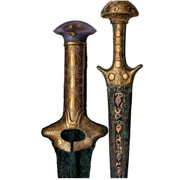 Espadas de bronce mic&eacute;nicas. Siglos XVI-XIV A.N.E. Museo Arqueol&oacute;gico Nacional de Atenas.