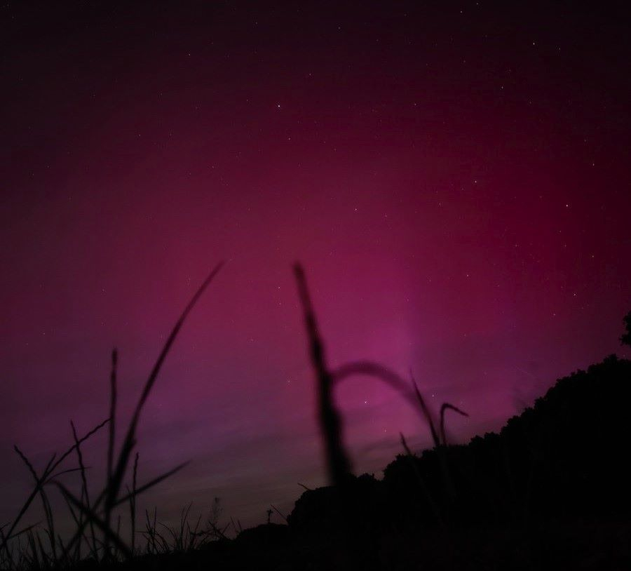 Aurora boreal en los cielos de la Alcarria. Imagen: MeteoGuada