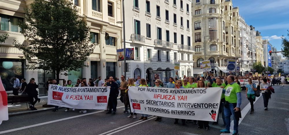 Una de las protestas protagonizadas por habilitados nacionales interinos en Madrid para pedir su estabilización.