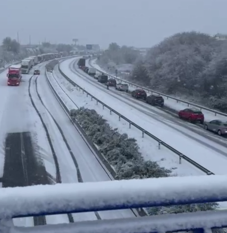 La A-2 esta ma&ntilde;ana, a la altura de Torija. 
