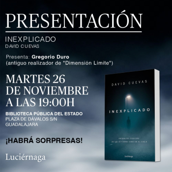 David Cuevas presenta "Inexplicado", su último libro sobre fenómenos paranormales y ufológicos en Guadalajara