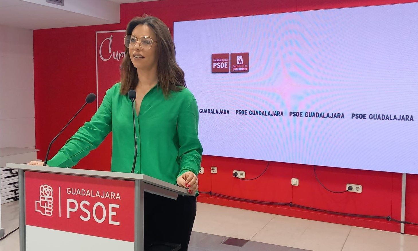 Lucía de Luz, durante la rueda de prensa ofrecida esta mañana. 