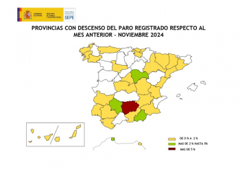 Guadalajara es la provincia de Castilla-La Mancha donde más bajó el paro en el mes de noviembre