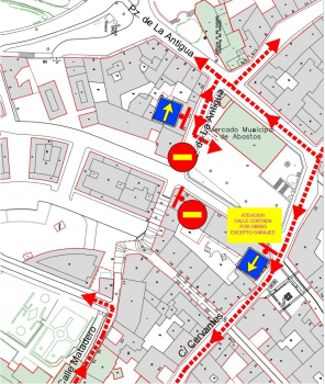 El cruce de las calles Virgen de la Antigua y Ángel Martín Puebla se cerrará al tráfico por obras