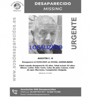Localizado sin vida el vecino desaparecido en Uceda desde el pasado mes de enero