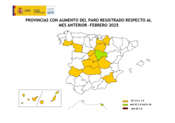 El paro sube un 2,07% en Guadalajara, la provincia donde más subió en febrero, en términos relativos