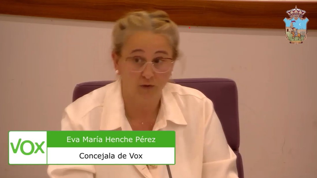 Eva Henche, durante su intervención en el Pleno del pasado viernes//Imagen: Retransmisión en directo del Pleno. Ayto. Guadalajara. 