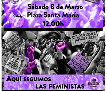 La Red Feminista de Guadalajara llama a participar en la manifestación del 8M para "no dar ni un paso atrás"