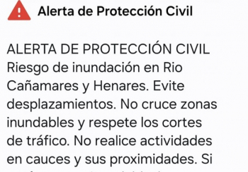 ACTUALIZACIÓN. Los vecinos de seis localidades de la provincia reciben un mensaje Es-Alert ante el riesgo de crecidas del Sorbe y el Cañamares