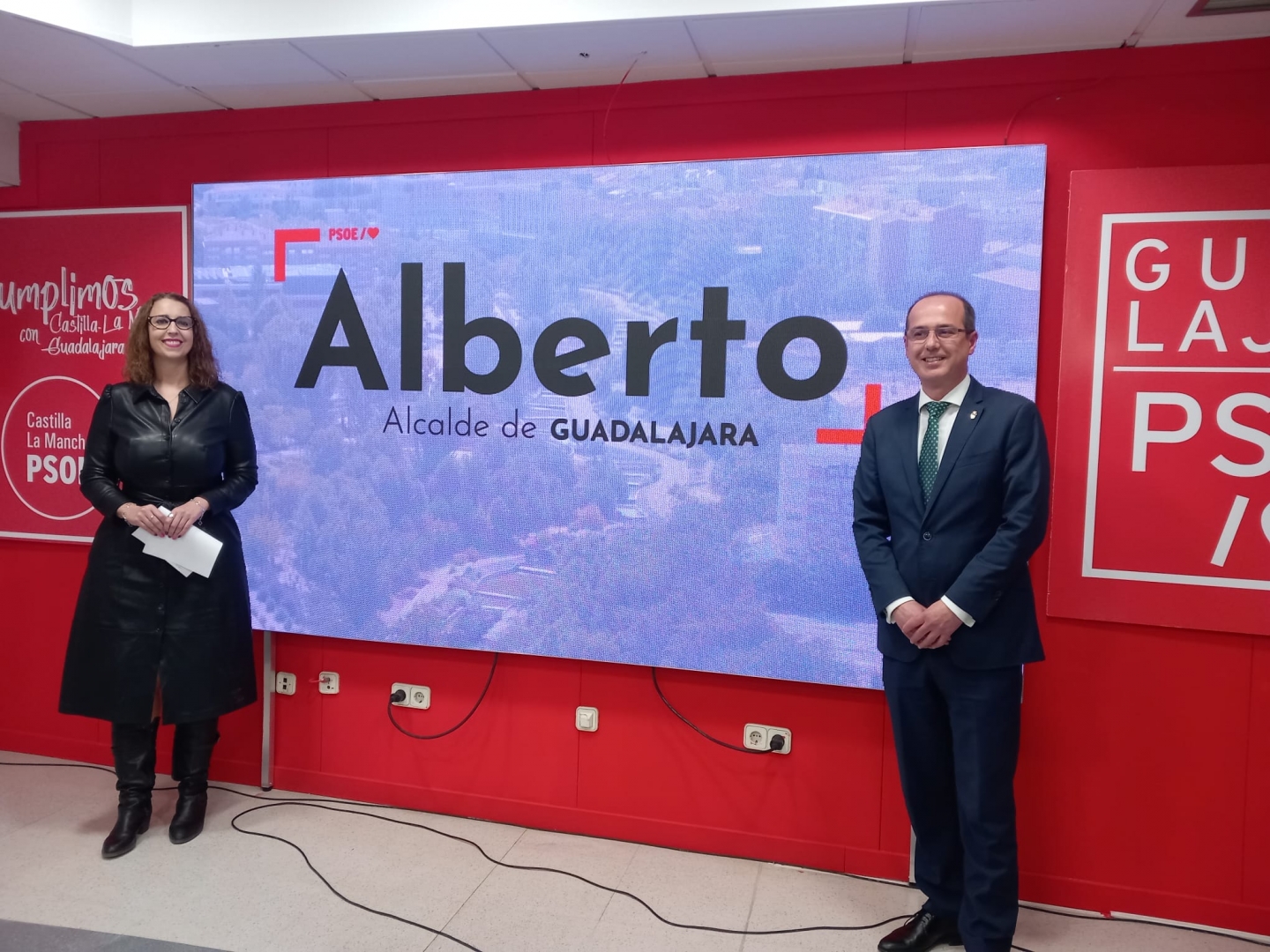 Alberto Rojo y Sara Simón, durante la presentación de la candidatura.