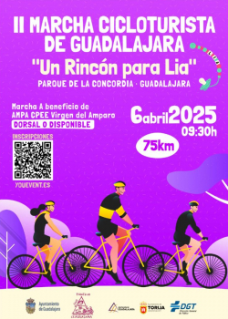 Este domingo se celebra la II Marcha Clicloturista de Guadalajara “Un Rincón para Lia" con 80 kilómetros de recorrido