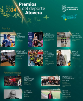 Fallados los premios del deporte en Alovera del año 2024 con seis premios y cuatro reconocimientos
