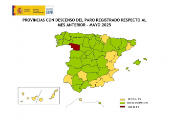 Guadalajara es la provincia de Castilla-La Mancha donde más se redujo el paro en mayo