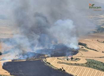 Incendio en el límite de Uceda