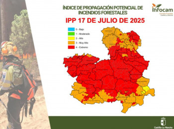 Guadalajara alcanza hoy el nivel extremo por incendios forestales