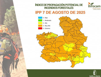 Guadalajara alcanza hoy el nivel muy alto por incendios forestales