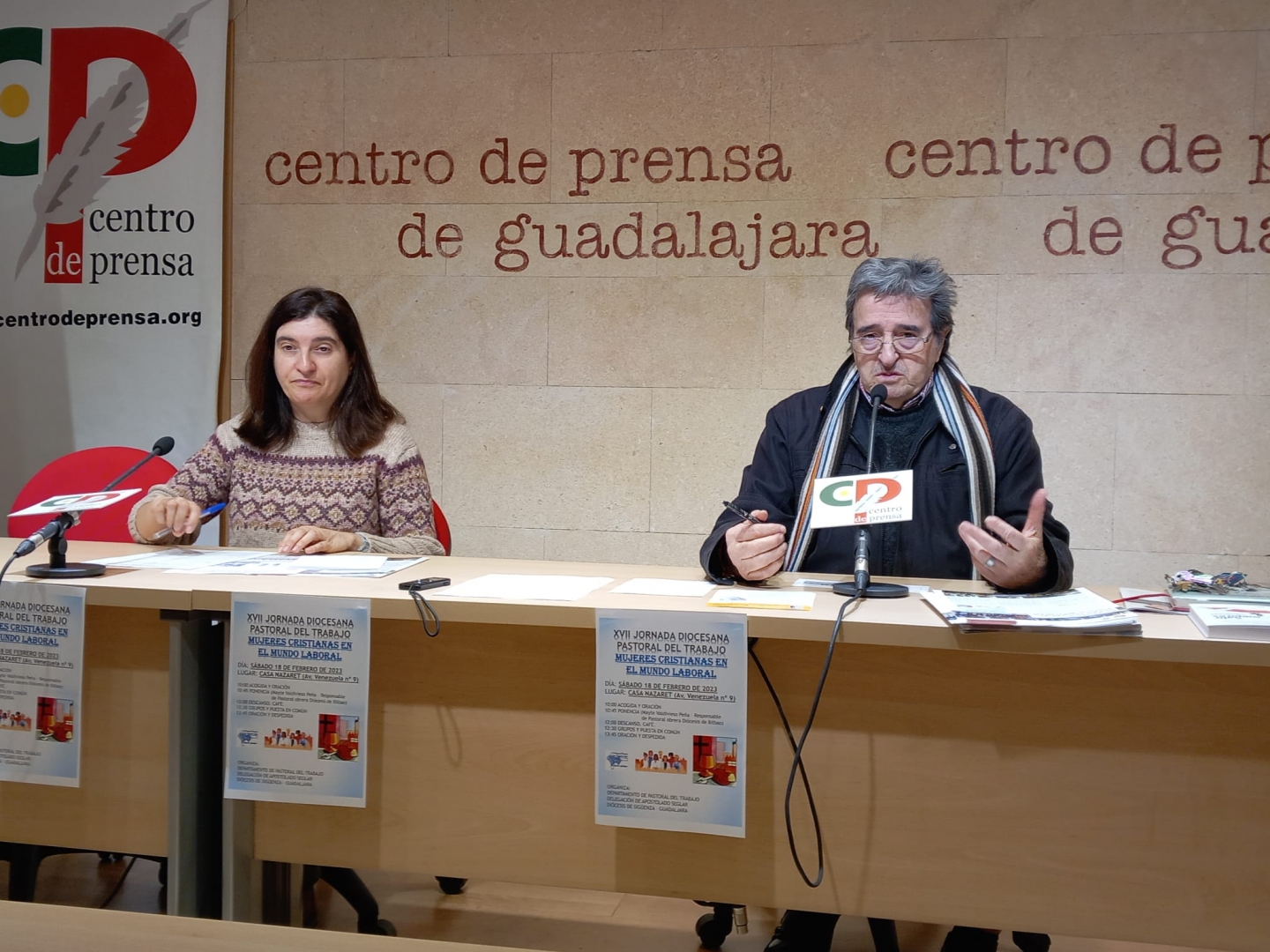 Jesús Recuero y Marta Oter, durante la rueda de prensa de presentación de las Jornadas.