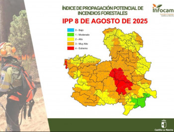 Guadalajara alcanza hoy el nivel muy alto por incendios forestales