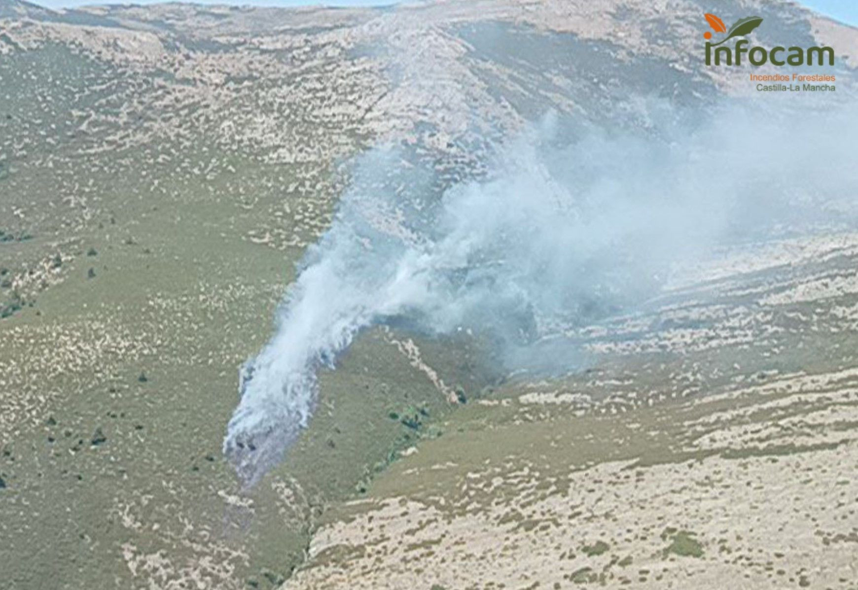 Toma aérea del incendio que se produjo en la misma zona el pasado 10 de julio//Imagen: Infocam.