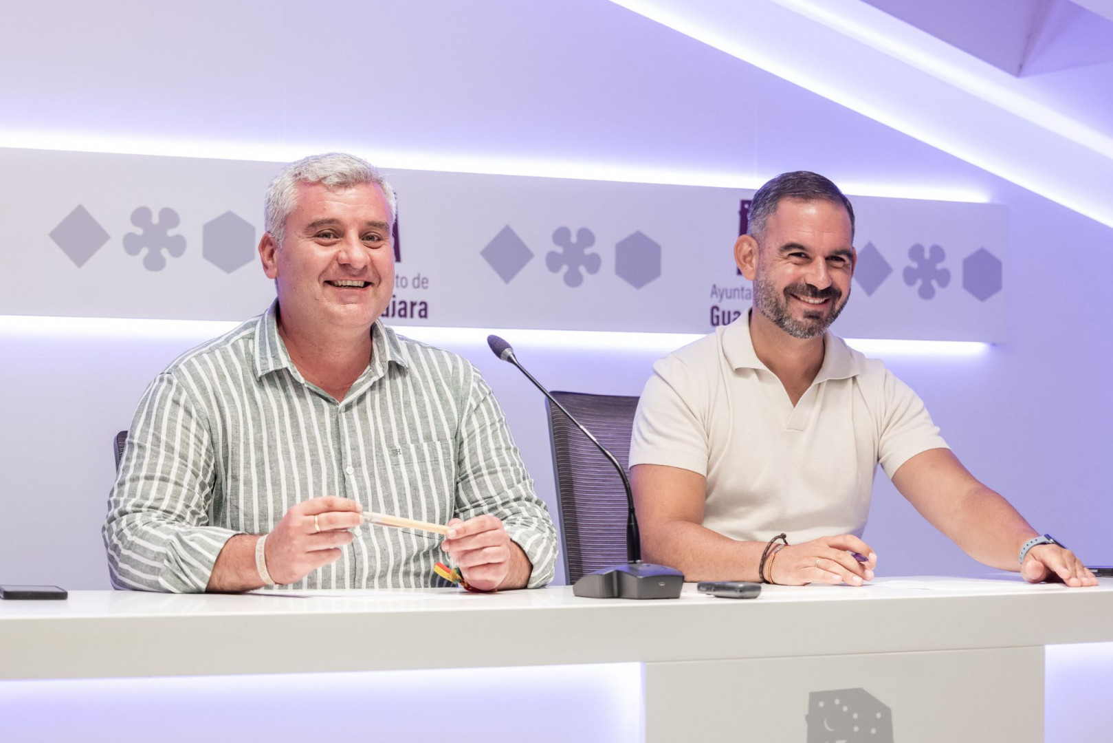 Alfonso Esteban y Santiago López durante la rueda de prensa//Imagen: Ayuntamiento de Guadalajara.