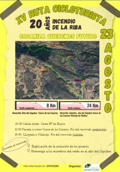 Ciclistas y senderistas recorrerán los lugares del Incendio de Guadalajara de 2005 en su XX Aniversario