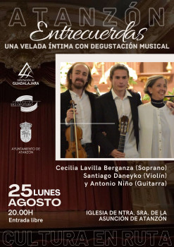 Atanzón acoge un recital íntimo con Cecilia Lavilla, Santiago Daneyko y Antonio Niño