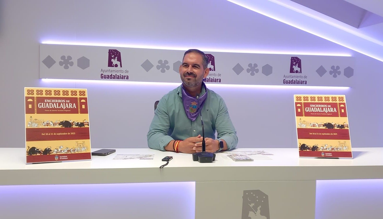 Santiago López Pomeda, concejal de festejos y Asuntos Taurinos, durante la rueda de prensa.