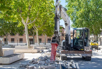 Comienzan las obras de mejora en la Plaza Mayor de Marchamalo