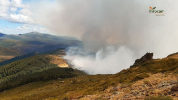 El incendio de El Cardoso de la Sierra ya ha afectado a 550 hectáreas y sigue sin ser controlado