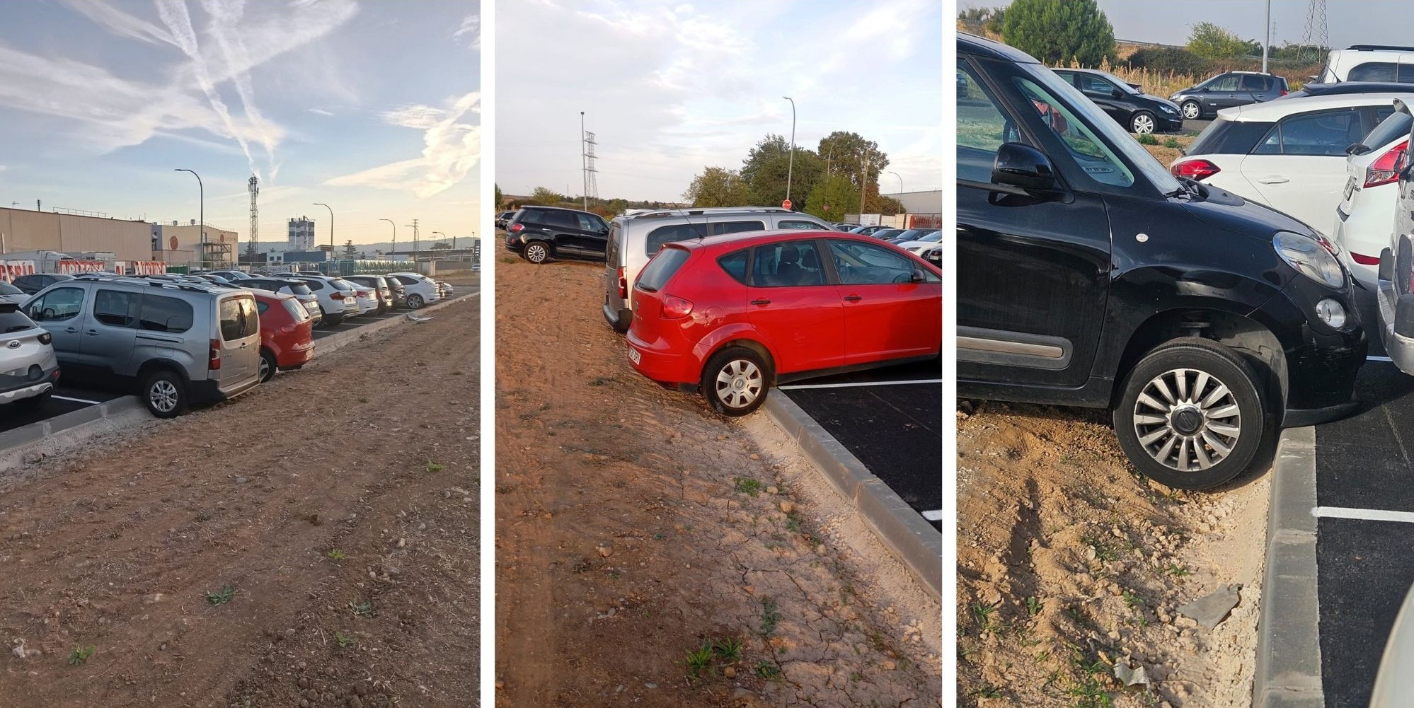 Situación de los coches atrapados, esta misma mañana//Imagen: PSOE Ayto. Guadalajara