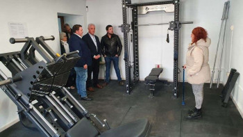 José Luis Vega y Alberto Guerrero inauguran el gimnasio municipal de Alcolea del Pinar