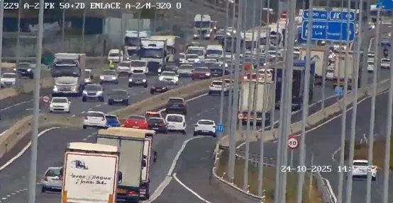 Retenciones en la A-2 sentido Zaragoza por un accidente por alcance a la altura de Alovera