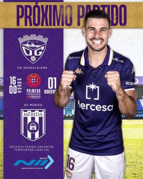 El CD Guadalajara recibe al Mérida con el objetivo de prolongar las buenas sensaciones que dejó el debut en Copa