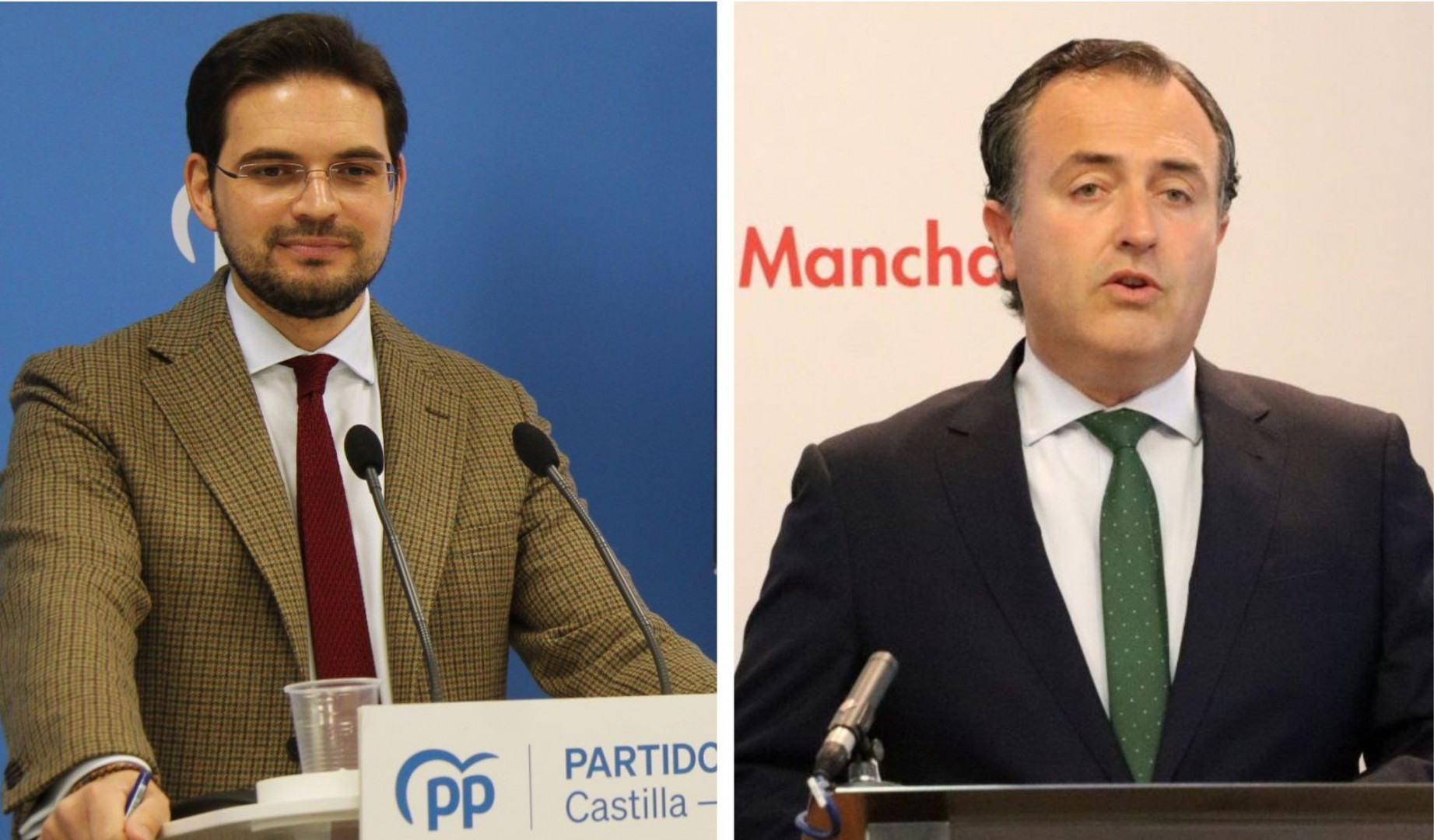 Santiago Serrano (izda) y David Moreno (dcha)//Imágenes: PP CLM/Vox CLM.