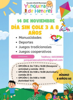 Últimos días de inscripción para el “Día sin Cole” en Yunquera de Henares