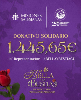 El Grupo de Teatro Salesianos dona 1.445,65 euros con su función solidaria de La Bella y la Bestia