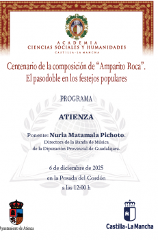 Nuria Matamala ofrecerá una conferencia en Atienza en el centenario del pasodoble "Amparito Roca"