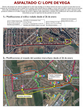 Recta final en los trabajos de asfaltado en la calle Lope de Vega de Cabanillas