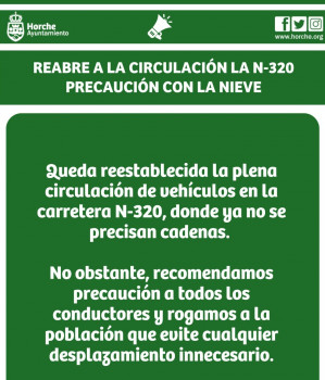 Se reabre la circulación en la N-320