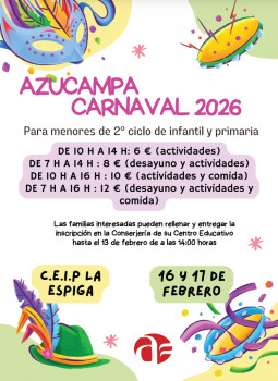 Abierta la inscripción en el campamento urbano de Carnaval 2026 de Azuqueca